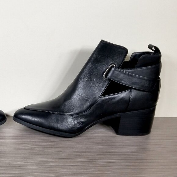 Treasure & Bond Cutout Ankle Booties, Black Leather, Womens Size 8.5 M - Picture 9 of 12